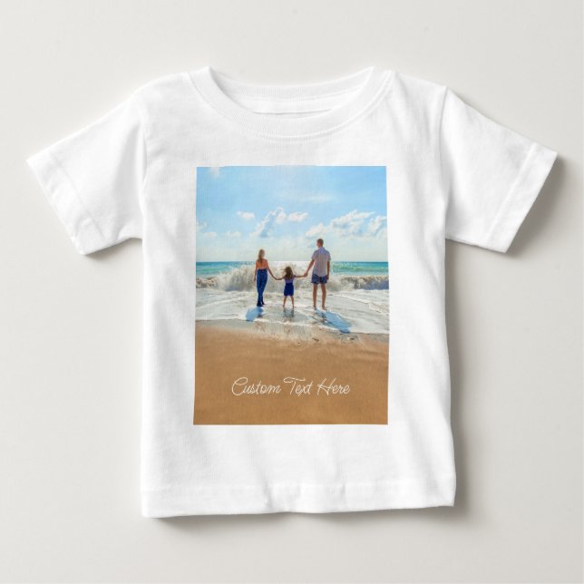 Custom Photo and Text Baby T-Shirt Your Own Design (Front)
