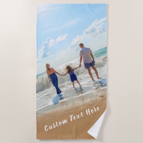 Custom Photo and Text Beach Towel Your Own Design
