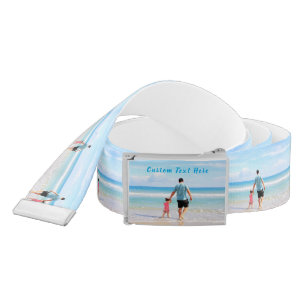 Custom Photo and Text Belt Gift Your Own Design