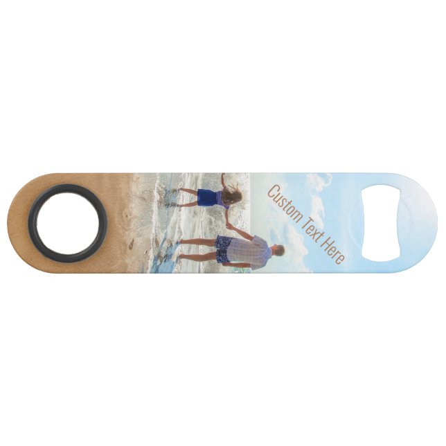 Custom Photo and Text Bottle Opener Your Design (Back Horizontal)
