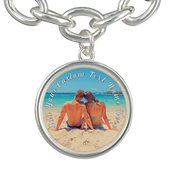Custom Photo and Text Bracelet Gift Personalized (Design)