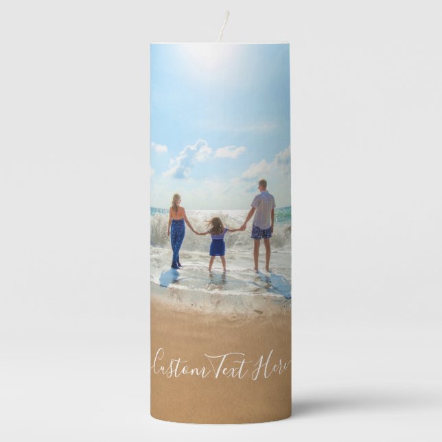 Custom Photo and Text Candle with Your Own Design (Front)