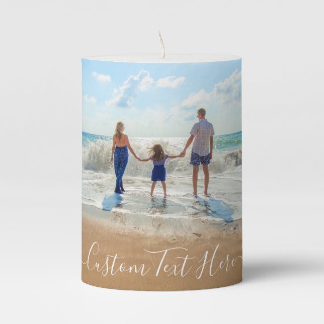 Custom Photo and Text Candle Your Own Design (Front)