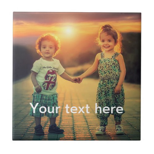 Custom Photo and Text Ceramic Tile