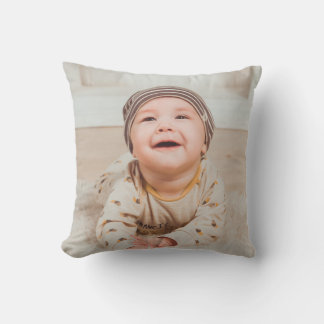 Custom photo and text Christmas Throw Pillow