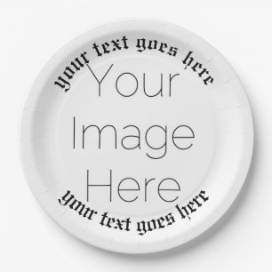 Custom Photo and text Church  – Religious baptism  Paper Plates