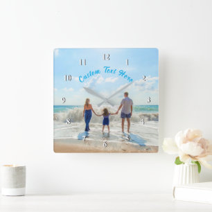 Custom Photo and Text Clock Your Family Photo Gift