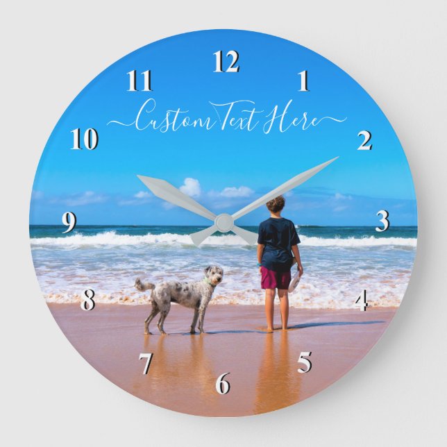 Custom Photo and Text Clock Your Own Design (Front)