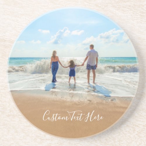 Custom Photo and Text Coaster with Your Own Design