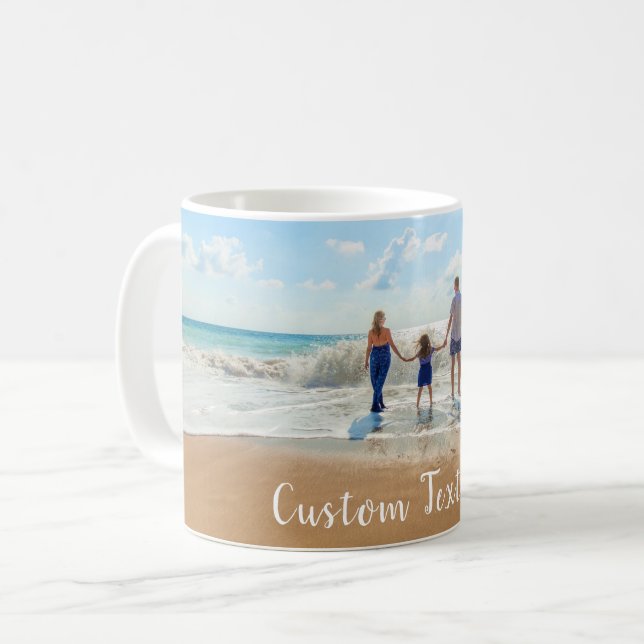 Custom Photo and Text Coffee Mug Your Own Design (Front Left)