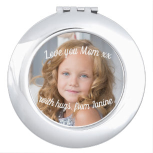 Custom. Photo and Text. Compact Mirror