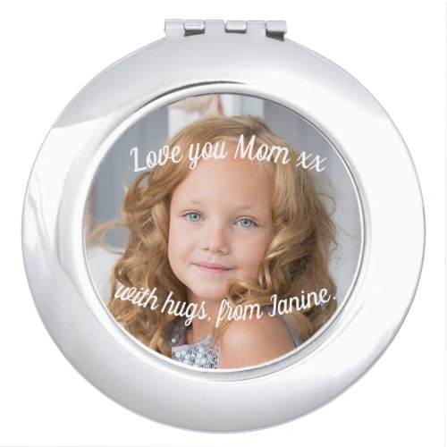 Custom Photo and Text Compact Mirror