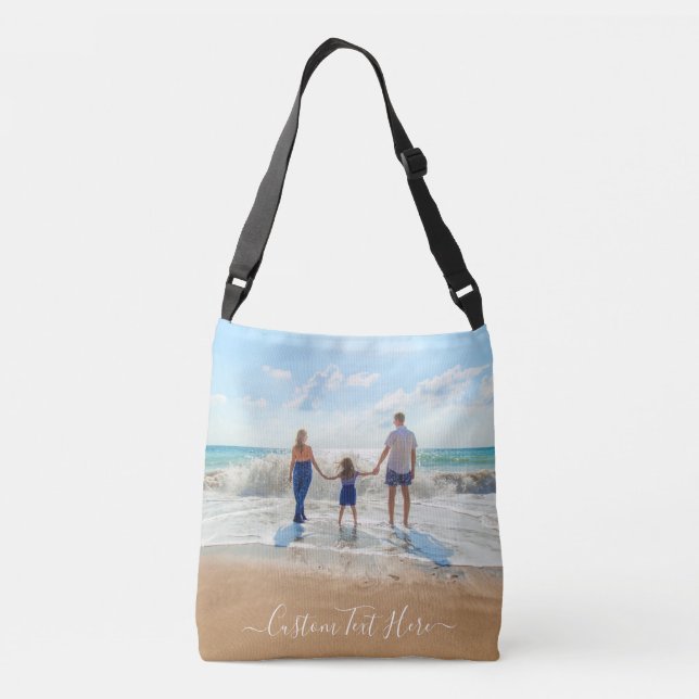 Custom Photo and Text Crossbody Bag - Your Design  (Back)