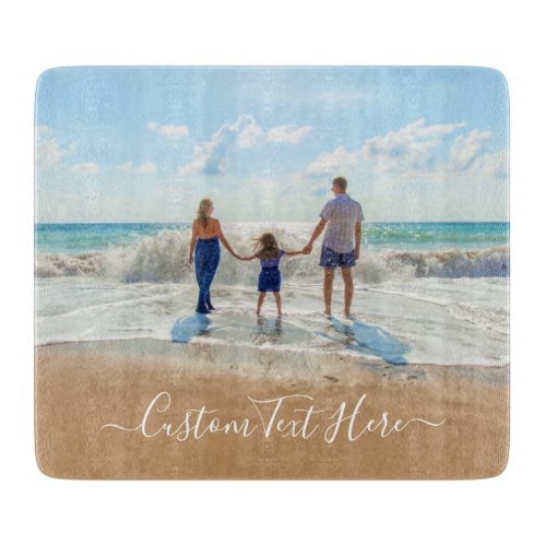 Custom Photo and Text Cutting Board _ Your Design