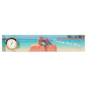 Custom Photo and Text Desk Name Plate Personalized