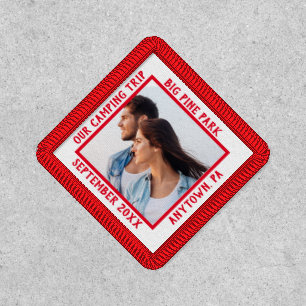 Custom Photo and Text Diamond Shaped Souvenir Patch