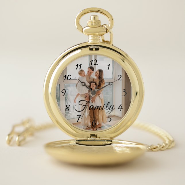 CUSTOM PHOTO AND TEXT FAMILY POCKET WATCH (Inside)