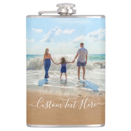 Custom Photo and Text _ Family _ Your Own Design  Flask
