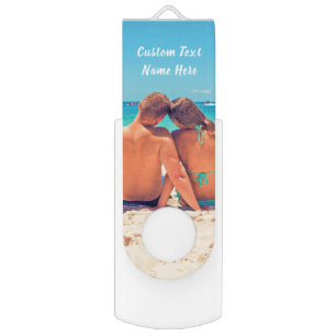 Custom Photo and Text Flash Drive Your Love Design