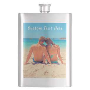 Custom Photo and Text Flask Your Own Design Gift