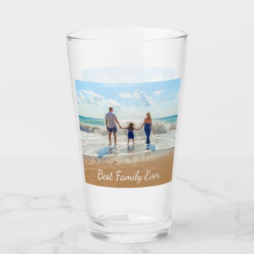 Custom Photo and Text Glass _ Best Family Ever