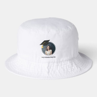 Custom Photo and Text Graduation Cap Bucket Hat