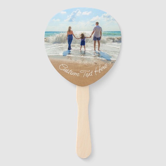 Custom Photo and Text Hand Fan Your Design (Front)