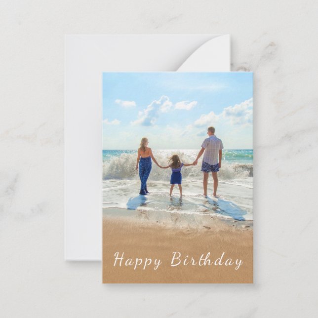 Custom Photo and Text Happy Birthday Card (Front)