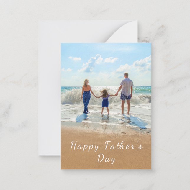 Custom Photo and Text - Happy Father's day Note Card (Front)