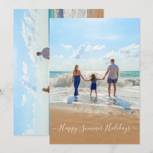 Custom Photo and Text - Happy Summer Holidays - (Front/Back)