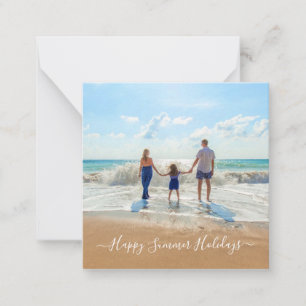 Custom Photo and Text - Happy Summer Holidays Note Card