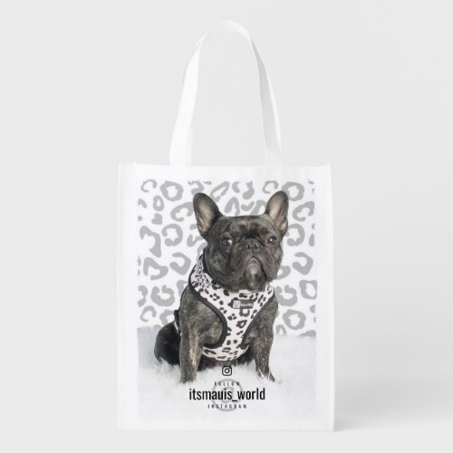 Custom Photo and Text Instagram Grocery Bag