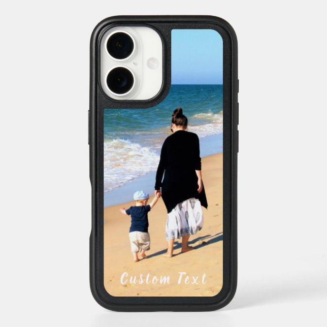 Custom Photo and Text iPhone Case Your Own Design (Back)