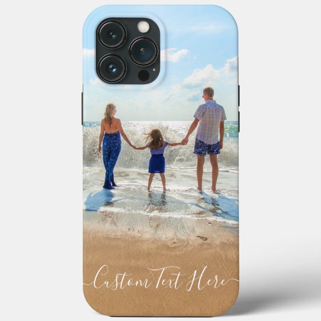 Custom Photo and Text iPhone Case Your Own Design (Back)