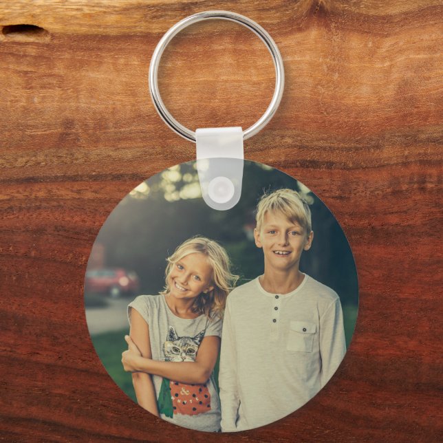 Custom photo and text keychain (Front)