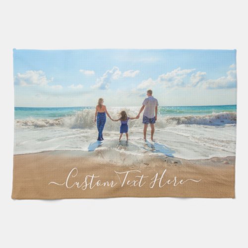 Custom Photo and Text  Kitchen Towel Family Design