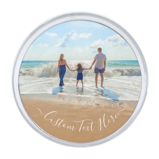 Custom Photo and Text Lapel Pin with Your Photos (Front)