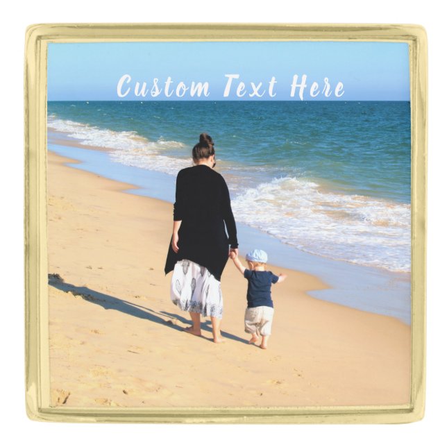 Custom Photo and Text Lapel Pin Your Own Design (Front)