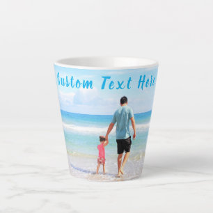 Custom Photo and Text Latte Mug Design Your Own