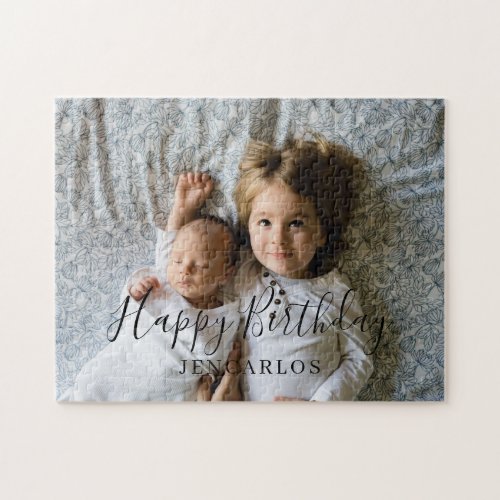 Custom Photo and Text Little Brother Birthday Cute Jigsaw Puzzle