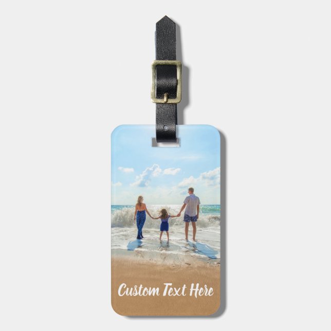 Custom Photo and Text Luggage Tag Personalized (Front Vertical)