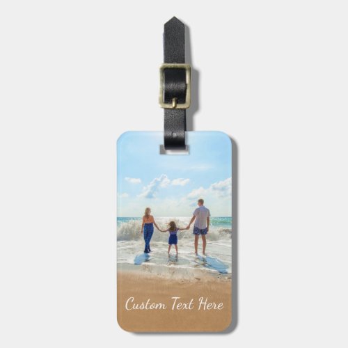 Custom Photo and Text Luggage Tag  Your Own Design