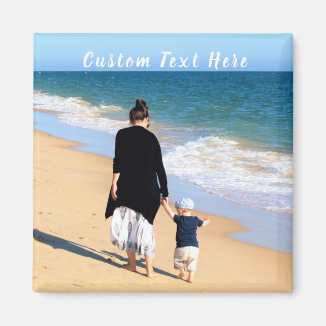 Custom Photo and Text Magnet Your Own Design (Front)