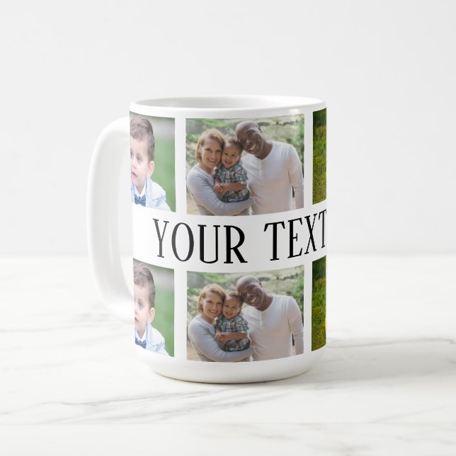 Custom photo and text mug, Personalized photo mug, Coffee Mug (Front Left)