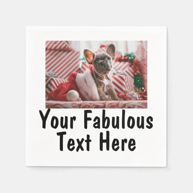 Custom Photo and Text Napkins (Front)