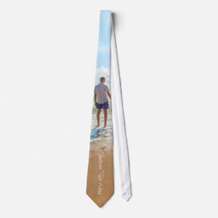 Custom Photo and Text Neck Tie Your Summer Design