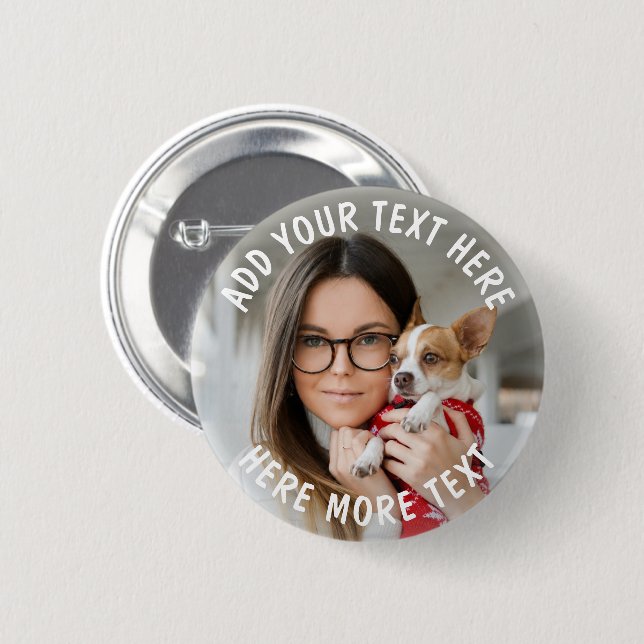 Custom Photo and Text Or Name Button (Front & Back)