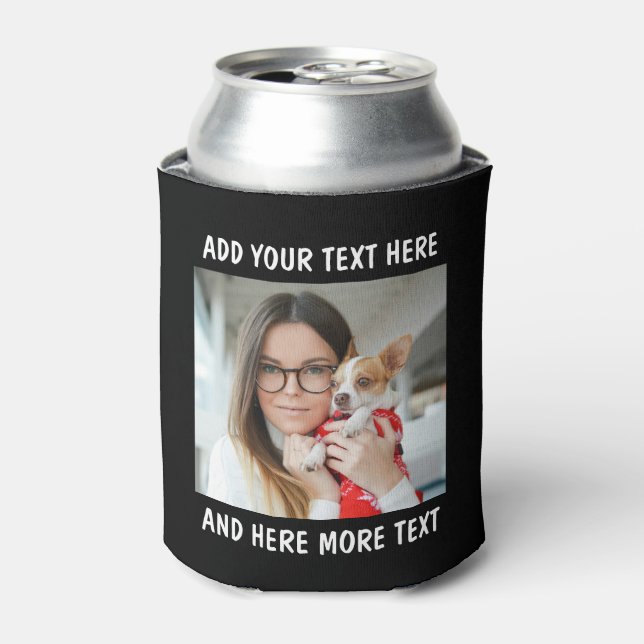 Custom Photo and Text Or Name Can Cooler (Can Front)