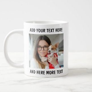 Custom Photo and Text Or Name Giant Coffee Mug