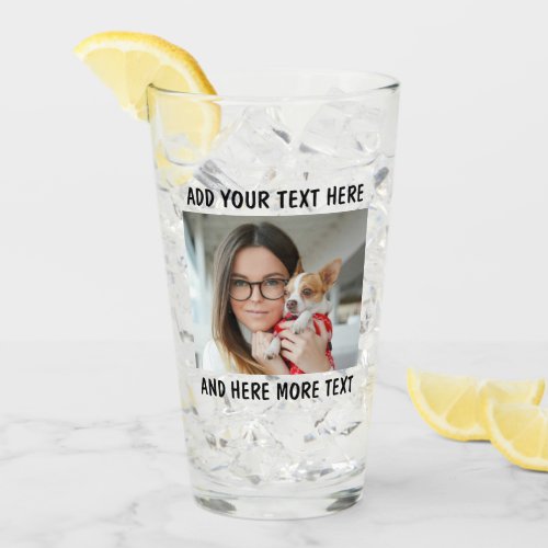 Custom Photo and Text Or Name Glass Cup